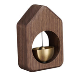 Maxbell Wind Chime with Brass Bell Hanging Walnut for Home Office Door  Black Walnut