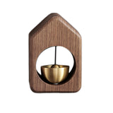 Maxbell Wind Chime with Brass Bell Hanging Walnut for Home Office Door  Black Walnut