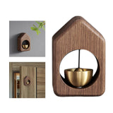 Maxbell Wind Chime with Brass Bell Hanging Walnut for Home Office Door  Black Walnut