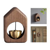Maxbell Wind Chime with Brass Bell Hanging Walnut for Home Office Door  Black Walnut