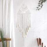 Maxbell Hand Woven Dream Catcher Macrame Wall Hanging Boho Tapestry for Home Decor White