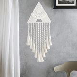 Maxbell Hand Woven Dream Catcher Macrame Wall Hanging Boho Tapestry for Home Decor White
