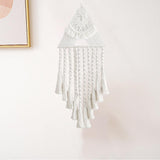 Maxbell Hand Woven Dream Catcher Macrame Wall Hanging Boho Tapestry for Home Decor White