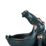 Maxbell Resin Hippopotamus Statue Key Storage Figurine Sculpture Home Office Decors Blue Green
