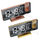 Maxbell Mirror Digital Alarm Clock LED Lamp Snooze Adjustable Brightness Gold