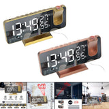 Maxbell Mirror Digital Alarm Clock LED Lamp Snooze Adjustable Brightness Gold