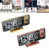 Maxbell Mirror Digital Alarm Clock LED Lamp Snooze Adjustable Brightness Gold