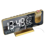 Maxbell Mirror Digital Alarm Clock LED Lamp Snooze Adjustable Brightness Gold