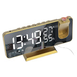 Maxbell Mirror Digital Alarm Clock LED Lamp Snooze Adjustable Brightness Gold