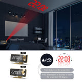 Maxbell Mirror Digital Alarm Clock LED Lamp Snooze Adjustable Brightness Gold