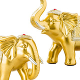 Maxbell 2x Lucky Feng Shui Elephant Statue Sculpture Wealth Figurine Gift Home Decor Gold