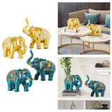 Maxbell 2x Lucky Feng Shui Elephant Statue Sculpture Wealth Figurine Gift Home Decor Gold