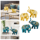 Maxbell 2x Lucky Feng Shui Elephant Statue Sculpture Wealth Figurine Gift Home Decor Gold