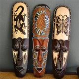 Maxbell African Masks Solid Wood Carving Aboriginal Statue Animal Totem for Bar