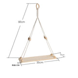 Maxbell Boho Style Tapestry Wall Shelf Woven Cotton Rope Plant Rack Home Decoration