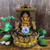 Maxbell Elephant Buddah Statute Tabletop Fountain Lucky Feng Shui for Home Office