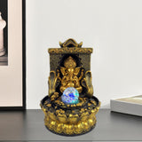 Maxbell Elephant Buddah Statute Tabletop Fountain Lucky Feng Shui for Home Office