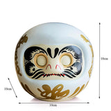 Maxbell Japanese Daruma Doll Ornament Piggy Bank Lucky Cat Business churinga  white