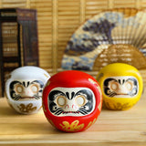 Maxbell Japanese Daruma Doll Ornament Piggy Bank Lucky Cat Business churinga  white