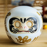 Maxbell Japanese Daruma Doll Ornament Piggy Bank Lucky Cat Business churinga  white