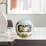 Maxbell Japanese Daruma Doll Ornament Piggy Bank Lucky Cat Business churinga  white
