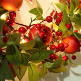 Maxbell Christmas Rattan Wreath Hanging Pomegranate Garland for Front Door Holiday