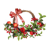 Maxbell Christmas Rattan Wreath Hanging Pomegranate Garland for Front Door Holiday