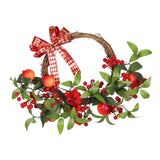 Maxbell Christmas Rattan Wreath Hanging Pomegranate Garland for Front Door Holiday