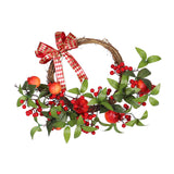 Maxbell Christmas Rattan Wreath Hanging Pomegranate Garland for Front Door Holiday