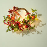 Maxbell Christmas Rattan Wreath Hanging Pomegranate Garland for Front Door Holiday