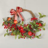 Maxbell Christmas Rattan Wreath Hanging Pomegranate Garland for Front Door Holiday