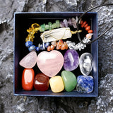 Maxbell Pack of 11 Crystal Energy Stones Gems Specimens for Meditation Crafts Yoga