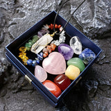 Maxbell Pack of 11 Crystal Energy Stones Gems Specimens for Meditation Crafts Yoga