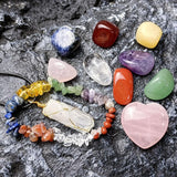 Maxbell Pack of 11 Crystal Energy Stones Gems Specimens for Meditation Crafts Yoga