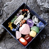 Maxbell Pack of 11 Crystal Energy Stones Gems Specimens for Meditation Crafts Yoga