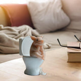 Maxbell Modern Pig Figurine Sculpture Micro Landscape Crafts Cake Toppers Home Decor Sit on Toilet