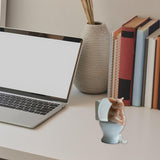 Maxbell Modern Pig Figurine Sculpture Micro Landscape Crafts Cake Toppers Home Decor Sit on Toilet