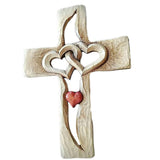 Maxbell Wooden Wall Cross Intertwined Heart Blessing Crucifix Orthodox Couple Gift