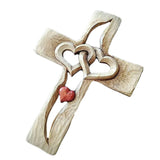 Maxbell Wooden Wall Cross Intertwined Heart Blessing Crucifix Orthodox Couple Gift