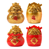 Maxbell Resin Piggy Bank Money Bag Shape Figurine for Home Decorations Red 11x13cm