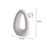 Maxbell Geometric Ceramic Flower Vase Matte Irregular Office Flower Arrangement 20x15.5cm