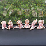 Maxbell Bunny Girl Yoga Pose Figurine Meditation Gifts for Bookshelf Shelf Lovers  Lean back