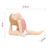 Maxbell Bunny Girl Yoga Pose Figurine Meditation Gifts for Bookshelf Shelf Lovers  Lean back