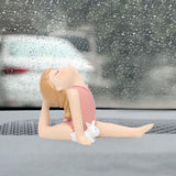 Maxbell Bunny Girl Yoga Pose Figurine Meditation Gifts for Bookshelf Shelf Lovers  Lean back
