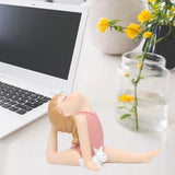 Maxbell Bunny Girl Yoga Pose Figurine Meditation Gifts for Bookshelf Shelf Lovers  Lean back