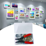 Maxbell 140x Double Picture Hanging Kit Photo Frame Hooks Mirror D Ring Hangers