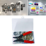Maxbell 140x Double Picture Hanging Kit Photo Frame Hooks Mirror D Ring Hangers
