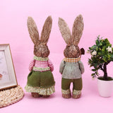 Maxbell Cute Straw Rabbit Easter Farmer Bunny Figure for Wedding Party Decor 44