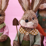 Maxbell Cute Straw Rabbit Easter Farmer Bunny Figure for Wedding Party Decor 44