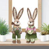 Maxbell Cute Straw Rabbit Easter Farmer Bunny Figure for Wedding Party Decor 44